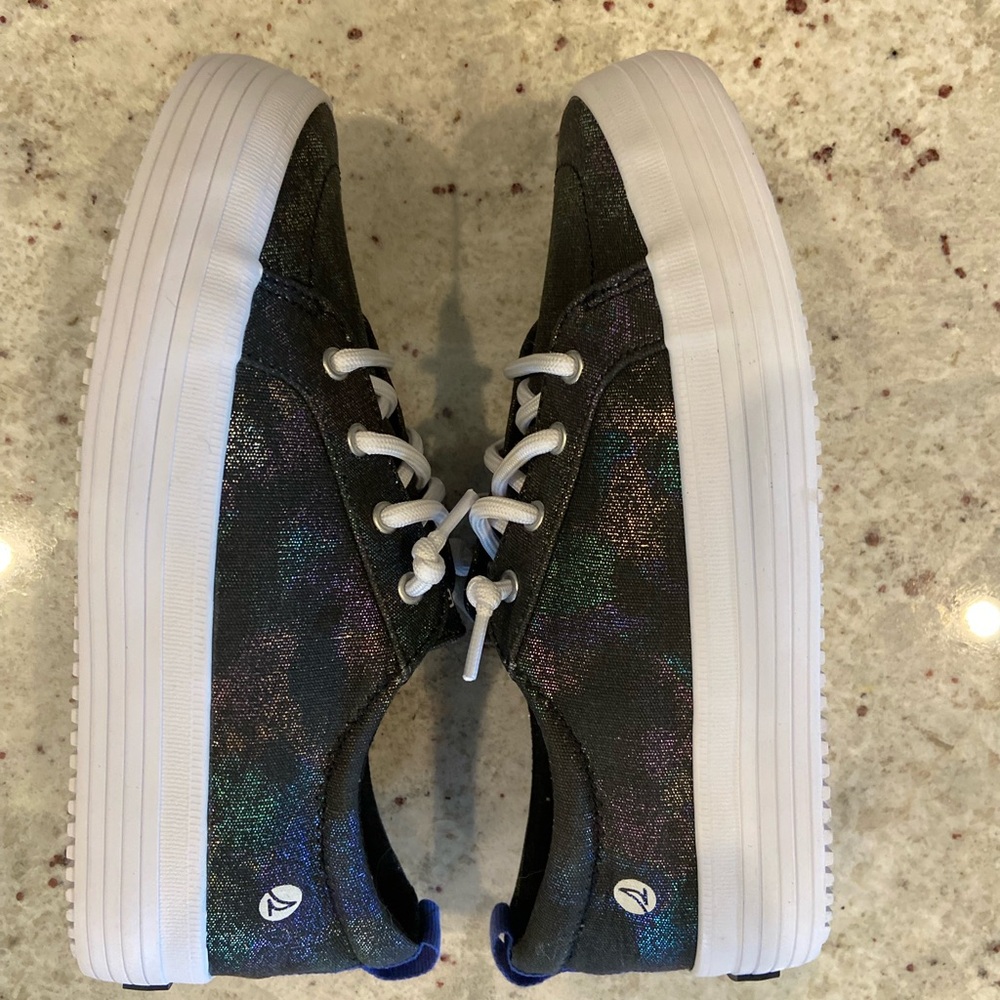 Sperry Kids Iridescent Black Sneakers New! - Picture 5 of 8